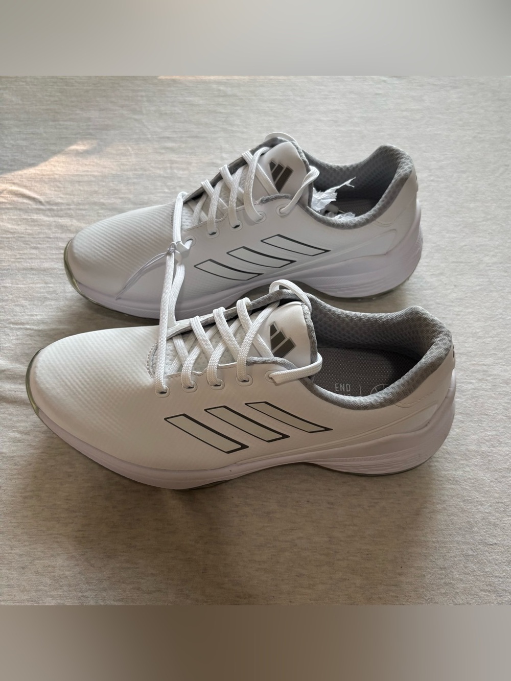 Adidas ZG23 Spiked Golf Shoes White/Silver Men’s Size 8 NEW